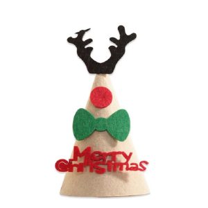 2 PCS DIY Children Handmade Christmas Gift Christmas Hat Stereo Christmas Tree Decorations Ornaments, Type: Gentleman Deer