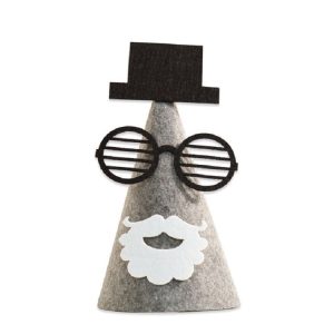 2 PCS DIY Children Handmade Christmas Gift Christmas Hat Stereo Christmas Tree Decorations Ornaments, Type: Gray and White Beard