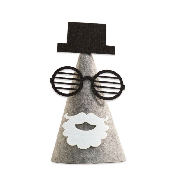 2 PCS DIY Children Handmade Christmas Gift Christmas Hat Stereo Christmas Tree Decorations Ornaments, Type: Gray and White Beard - Image 2
