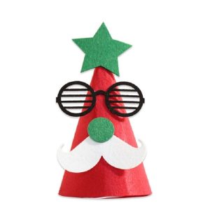 2 PCS DIY Children Handmade Christmas Gift Christmas Hat Stereo Christmas Tree Decorations Ornaments, Type: Red and White Beard