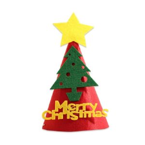 2 PCS DIY Children Handmade Christmas Gift Christmas Hat Stereo Christmas Tree Decorations Ornaments, Type: Christmas Tree