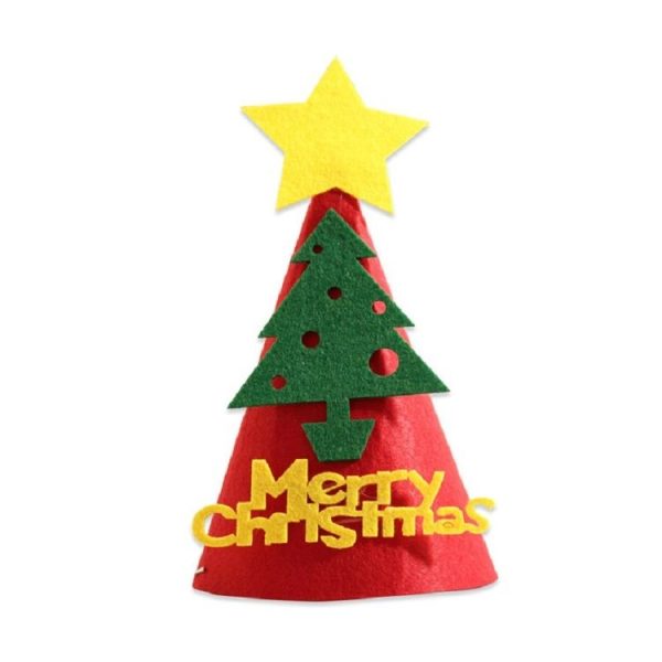 2 PCS DIY Children Handmade Christmas Gift Christmas Hat Stereo Christmas Tree Decorations Ornaments, Type: Christmas Tree