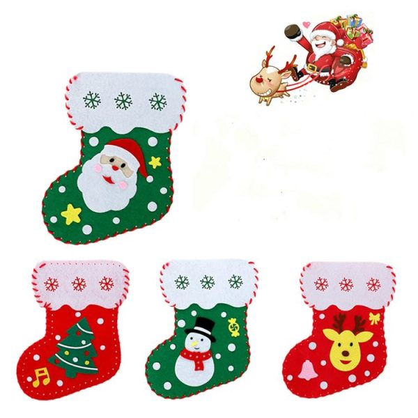 2 PCS Christmas Stockings Decorations Kindergarten Handmade DIY Making Materials Children's Educational Toys, Type: Christmas Tree - Image 4