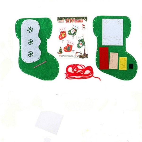 2 PCS Christmas Stockings Decorations Kindergarten Handmade DIY Making Materials Children's Educational Toys, Type: Christmas Tree - Image 5