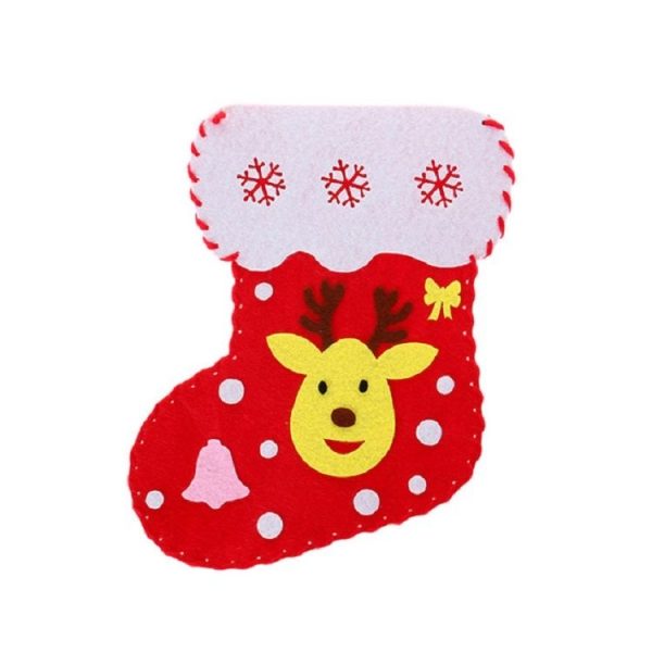 2 PCS Christmas Stockings Decorations Kindergarten Handmade DIY Making Materials Children's Educational Toys, Type: Elk