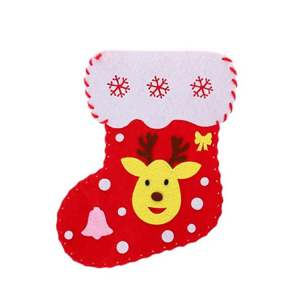 2 PCS Christmas Stockings Decorations Kindergarten Handmade DIY Making Materials Children's Educational Toys, Type: Elk - Image 2