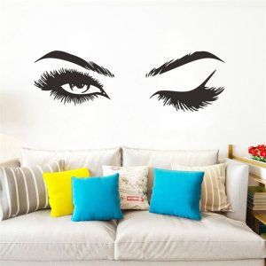 2 PCS / Set Makeup Shop Beauty Studio Decoration Personality Eyebrow Wall Sticker, Size: 57x19cm (Black)