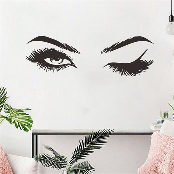 2 PCS / Set Makeup Shop Beauty Studio Decoration Personality Eyebrow Wall Sticker, Size: 57x19cm (Black) - Image 3