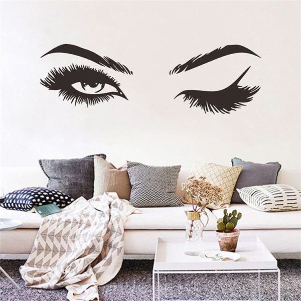 2 PCS / Set Makeup Shop Beauty Studio Decoration Personality Eyebrow Wall Sticker, Size: 57x19cm (Black) - Image 4