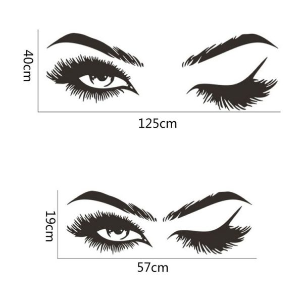 2 PCS / Set Makeup Shop Beauty Studio Decoration Personality Eyebrow Wall Sticker, Size: 57x19cm (Black) - Image 6