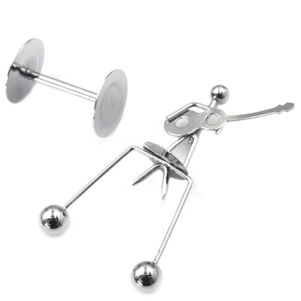 Mini Balance Little Iron Man Decompression Ornament Tumbler Sports Metal Crafts (Horizontal Bar) - Image 3