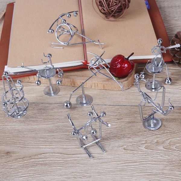 Mini Balance Little Iron Man Decompression Ornament Tumbler Sports Metal Crafts (Horizontal Bar) - Image 4