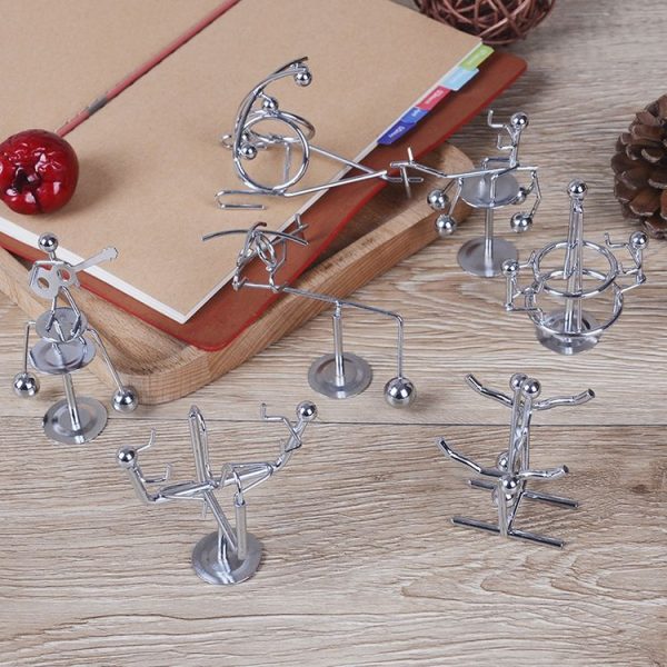 Mini Balance Little Iron Man Decompression Ornament Tumbler Sports Metal Crafts (Horizontal Bar) - Image 5