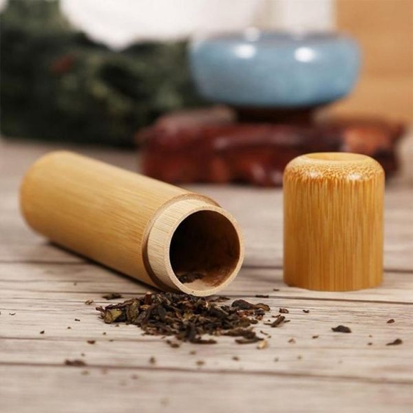Bamboo Tea Cans Portable Tea Box Handmade Tea Tube (Style 2) - Image 4