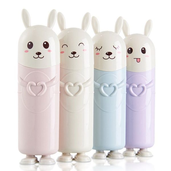Cartoon Children Toothbrush Box Baby Fashion Bunny Tooth Box Travel Toothbrush (Blue) - Image 4