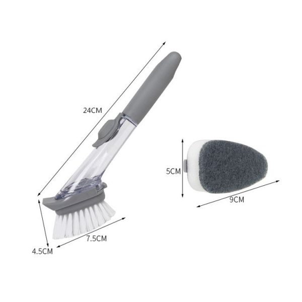 Automatic Liquid Filling Long Handle Brush Dishwashing Brush Pot Artifact Kitchen Cleaning Tool - Image 3