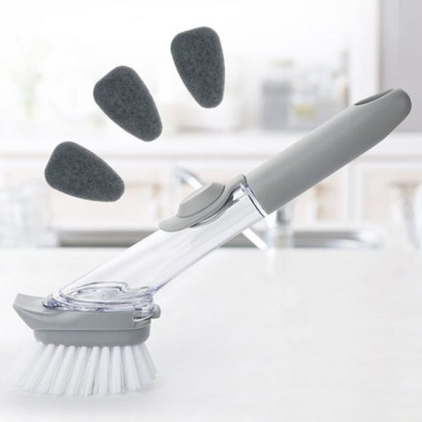 Automatic Liquid Filling Long Handle Brush Dishwashing Brush Pot Artifact Kitchen Cleaning Tool - Image 7