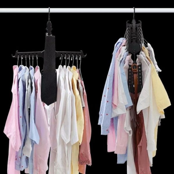 Multifunctional 5 in 1 Telescopic Folding Wardrobe Magic Trousers Rack (Black) - Image 6