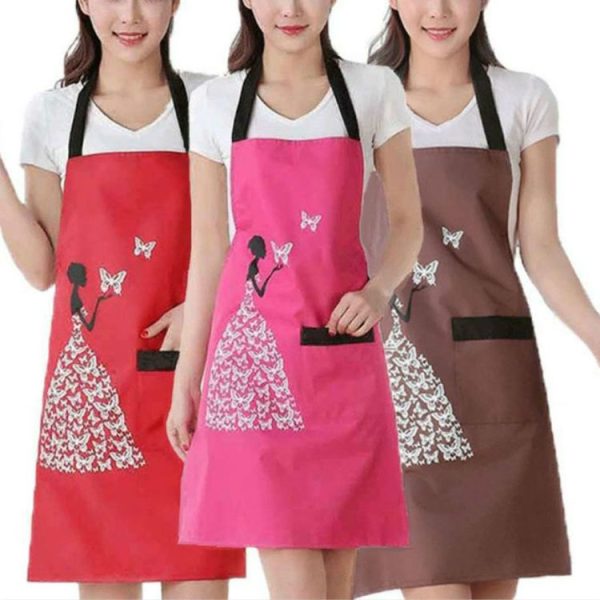 Waterproof Polyester Apron Woman Adult Bibs Home Cooking Baking Coffee Shop Cleaning Kitchen Accessory Beauty Purple - Image 3