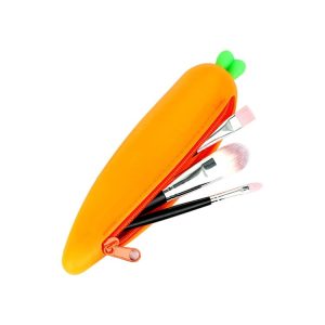 Vegetable Series Stationery Pencil Bag Shaped Silicone Pencil Box Creative Primary Secondary School Stationery, Style: Carrot