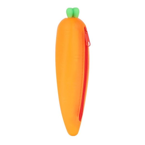 Vegetable Series Stationery Pencil Bag Shaped Silicone Pencil Box Creative Primary Secondary School Stationery, Style: Carrot - Image 2