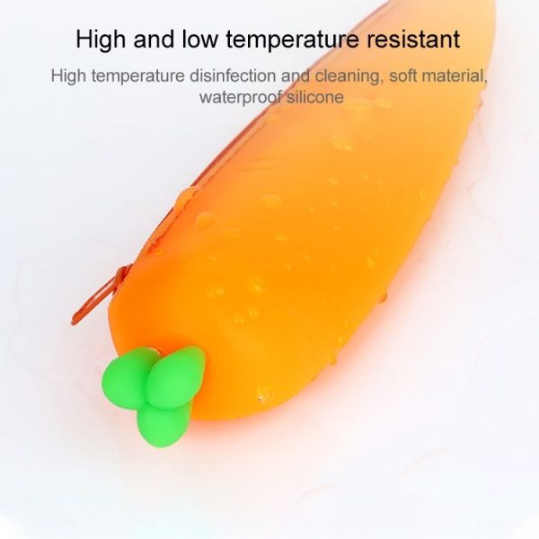 Vegetable Series Stationery Pencil Bag Shaped Silicone Pencil Box Creative Primary Secondary School Stationery, Style: Carrot - Image 6