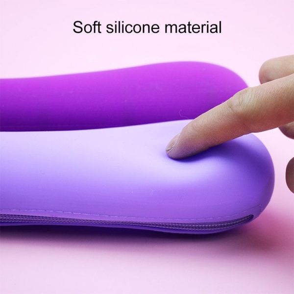 Vegetable Series Stationery Pencil Bag Shaped Silicone Pencil Box Creative Primary Secondary School Stationery, Style: Deep Purple Eggplant - Image 3