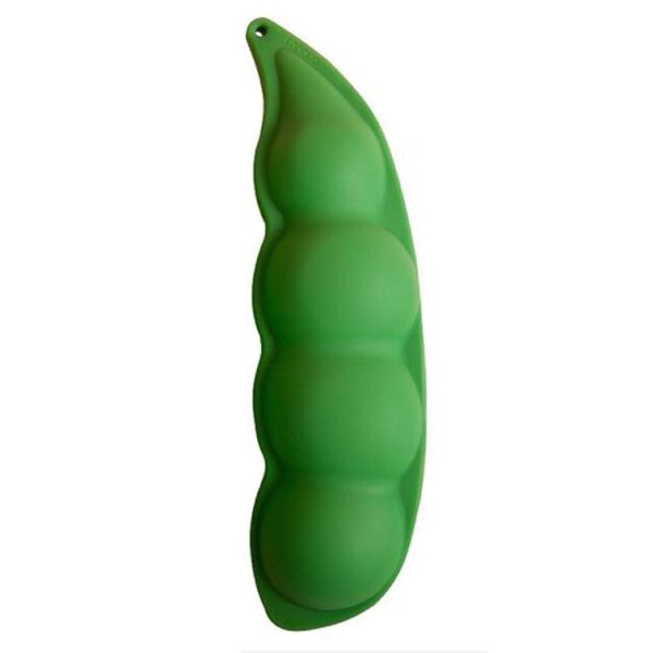 Vegetable Series Stationery Pencil Bag Shaped Silicone Pencil Box Creative Primary Secondary School Stationery, Style: Dark Green Peas - Image 2