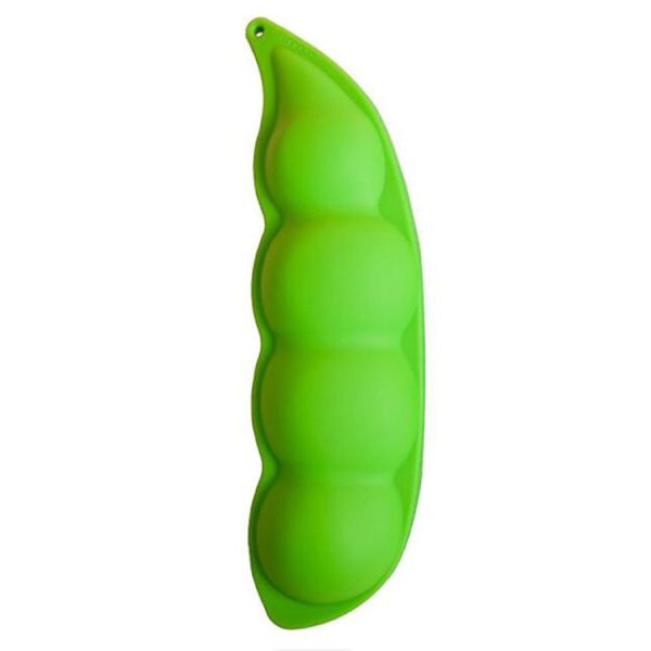 Vegetable Series Stationery Pencil Bag Shaped Silicone Pencil Box Creative Primary Secondary School Stationery, Style: Light Green Pea - Image 2