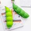 Vegetable Series Stationery Pencil Bag Shaped Silicone Pencil Box Creative Primary Secondary School Stationery, Style: Light Green Pea - Image 7