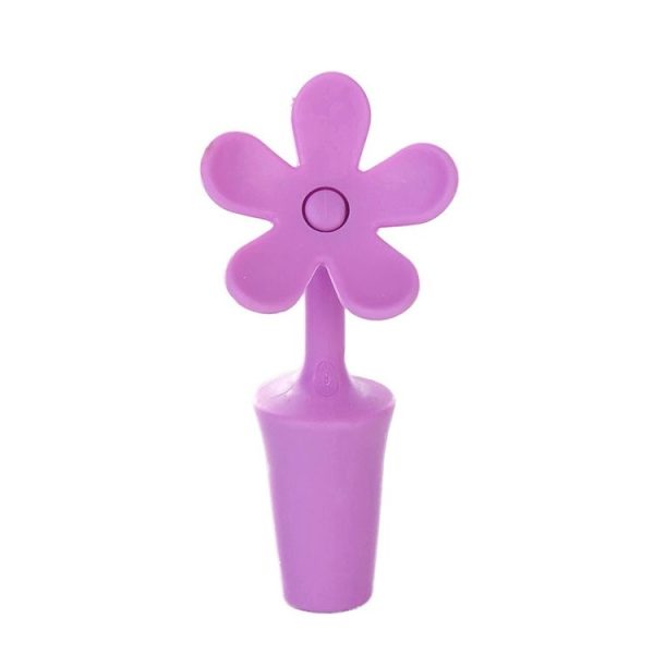 5 PCS Silicone Wine Stopper Flower Beer Stopper (Purple) - Image 2