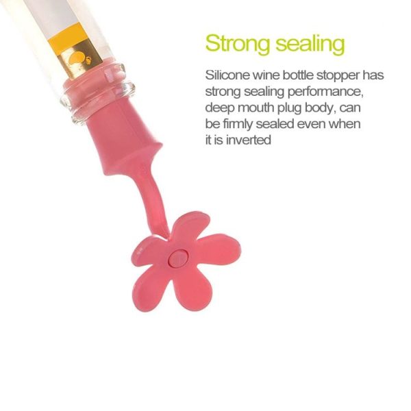 5 PCS Silicone Wine Stopper Flower Beer Stopper (Purple) - Image 4