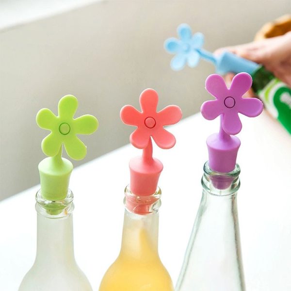 5 PCS Silicone Wine Stopper Flower Beer Stopper (Purple) - Image 6