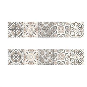 2 PCS Retro Tile Stickers Kitchen Bathroom PVC Self Adhesive Wall Stickers Living Room DIY Decor Wallpaper Waterproof Decoration, Style: Laminating, Size: 100x20cm (MZ039 D)