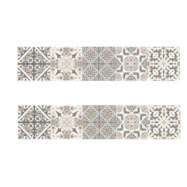 2 PCS Retro Tile Stickers Kitchen Bathroom PVC Self Adhesive Wall Stickers Living Room DIY Decor Wallpaper Waterproof Decoration, Style: Laminating, Size: 100x20cm (MZ039 D)