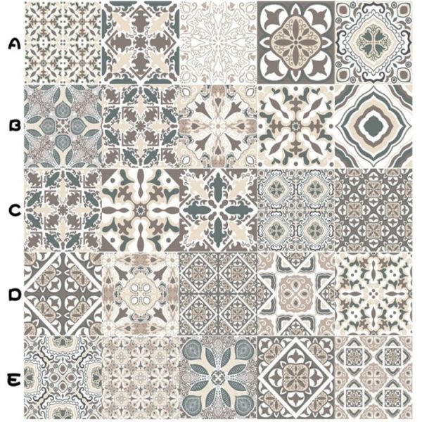 2 PCS Retro Tile Stickers Kitchen Bathroom PVC Self Adhesive Wall Stickers Living Room DIY Decor Wallpaper Waterproof Decoration, Style: Laminating, Size: 100x20cm (MZ039 D) - Image 8