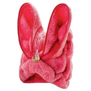 Microfiber Solid Hair Turban Quickly Dry Hair Hat Wrapped Towel (Pink)