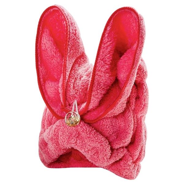 Microfiber Solid Hair Turban Quickly Dry Hair Hat Wrapped Towel (Pink)