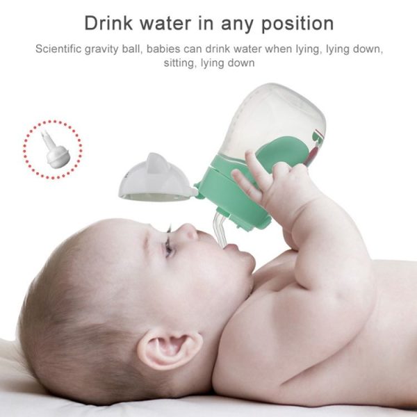 Infant Toddler Drink Cup Child Plastic Leakproof Cartoon Straw Cup With Handle Gravity Ball, Size: 270 ml (Green) - Image 9