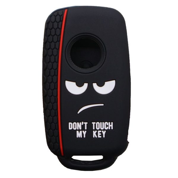 Do not Touch My Key Style Silicone Car Key Cover for Volkswagen Jetta Polo Passat Skoda Tiguan Golf (Black) - Image 3