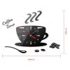 Home DIY 3D Stereo Decorative Fashion Coffee Wall Clock Acrylic Mirror Wall Sticker Coffee Clock (Deep Gold) - Image 4