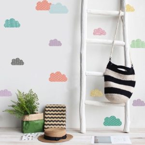 Wall Sticker Living Room Background Furniture Wall Decoration Transparent Sticker, Style: Cloud PA105