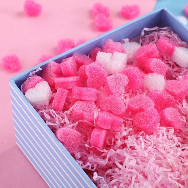 2 Pack 50 PCS / bag Mini Heart Love Foam Strip Gift Box Fluffy Filler Packing Wedding Flower Box Filler For DIY Party Supplies - Image 2