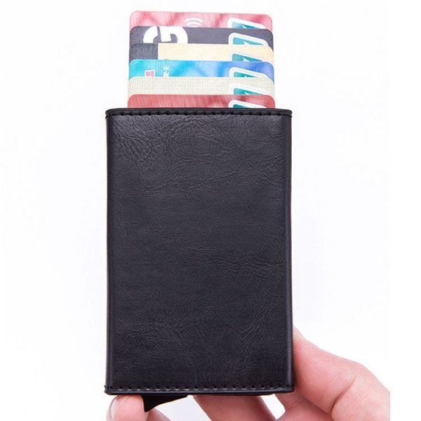 Magnetic RFID Bag Multifunctional Aluminum Automatic Pop-up Credit Card Package (Carbon Fiber) - Image 4
