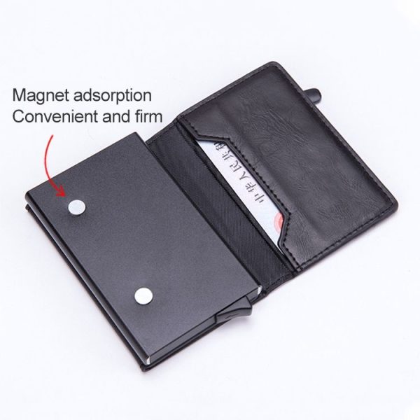 Magnetic RFID Bag Multifunctional Aluminum Automatic Pop-up Credit Card Package (Carbon Fiber) - Image 5