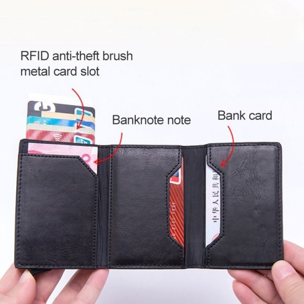 Magnetic RFID Bag Multifunctional Aluminum Automatic Pop-up Credit Card Package (Carbon Fiber) - Image 6