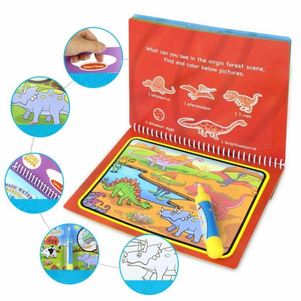 Water Drawing Book Coloring Book Doodle & Magic Pen Painting Drawing Board for Kids Toys Birthday Gift (2355-1 Ocean) - Image 4