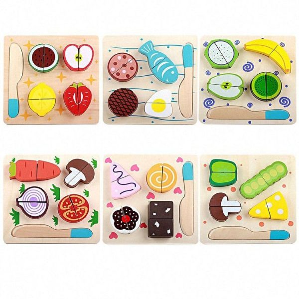 Children Wooden Cutting Fruits and Vegetables Educational Toys Kitchen Pretend Game Cooking Educational Toys (Strawberry) - Image 4