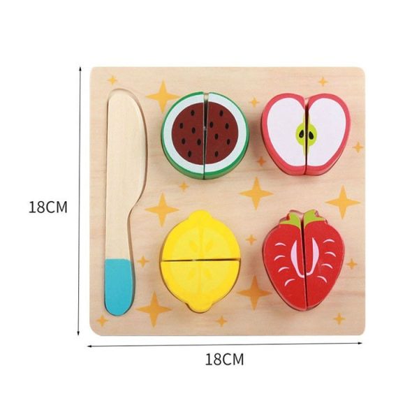 Children Wooden Cutting Fruits and Vegetables Educational Toys Kitchen Pretend Game Cooking Educational Toys (Strawberry) - Image 7