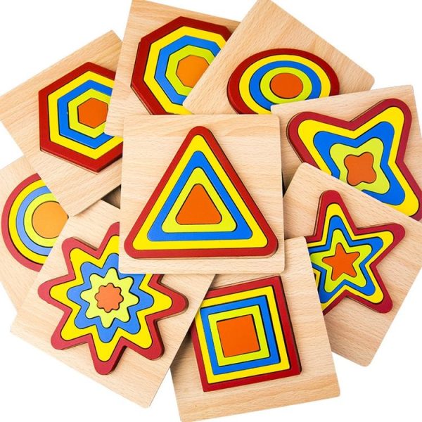 DIY Creative 3D Wooden Puzzle Geometry Shape Puzzle Children Educational Toys (Flower) - Image 5